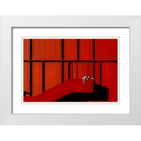 Fashion Geometry White Modern Wood Framed Art Print with Double Matting by Bolgov, Ruslan