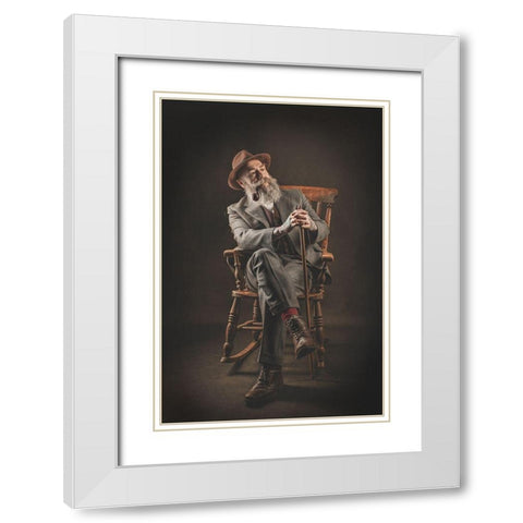 An English Gentleman White Modern Wood Framed Art Print with Double Matting by Dixon, Colin