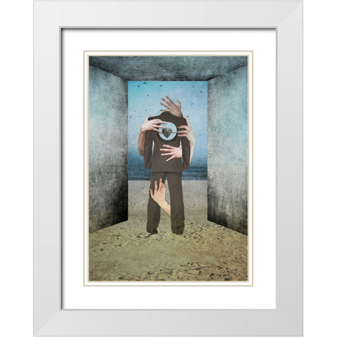 Heart Of Stone White Modern Wood Framed Art Print with Double Matting by Tazarska, Lucyna