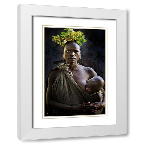 Surma V White Modern Wood Framed Art Print with Double Matting by Noriega, Juanra