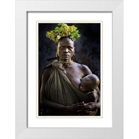 Surma V White Modern Wood Framed Art Print with Double Matting by Noriega, Juanra