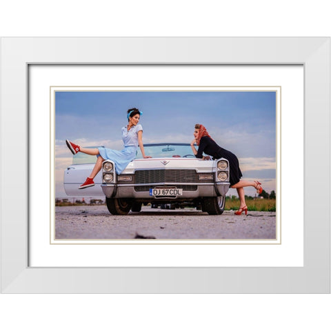 60S White Modern Wood Framed Art Print with Double Matting by Negoita, Bogdan