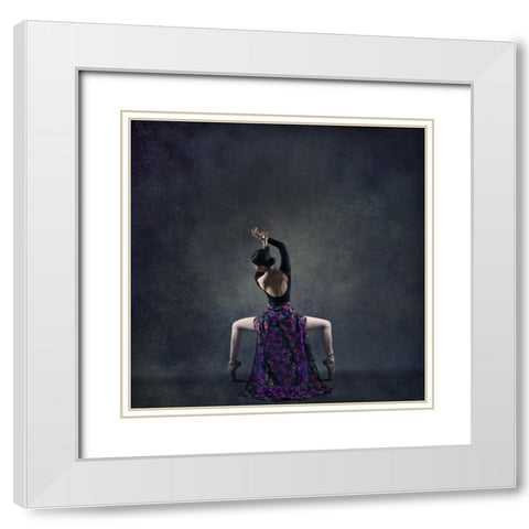 The Girl A Dance White Modern Wood Framed Art Print with Double Matting by Hasheminasab, Moein