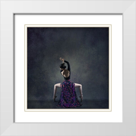 The Girl A Dance White Modern Wood Framed Art Print with Double Matting by Hasheminasab, Moein