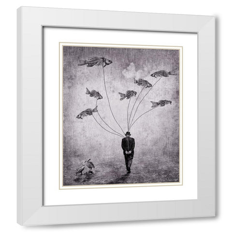 Land Of The Flying Dead White Modern Wood Framed Art Print with Double Matting by Mohanraj, Arun