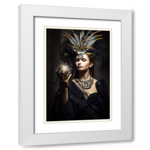 The Sorceress White Modern Wood Framed Art Print with Double Matting by Siegart
