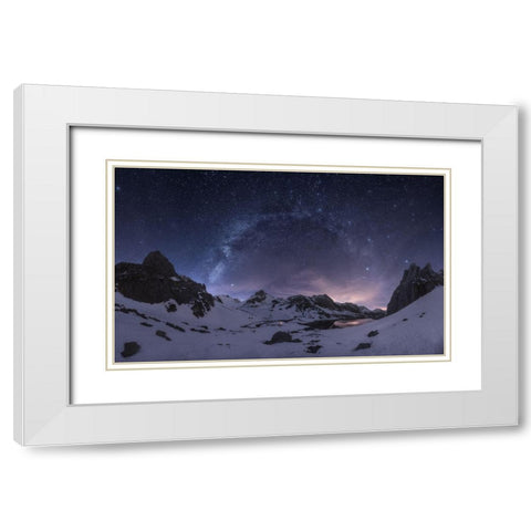 Via De Invierno White Modern Wood Framed Art Print with Double Matting by Gonzalez, Carlos
