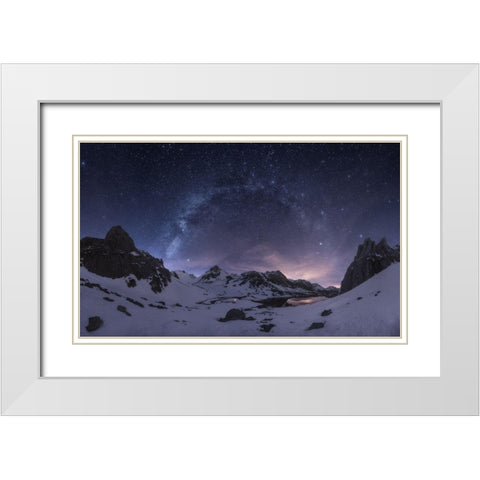 Via De Invierno White Modern Wood Framed Art Print with Double Matting by Gonzalez, Carlos