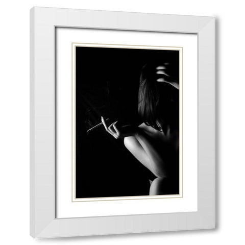 Untitled White Modern Wood Framed Art Print with Double Matting by Stimac, Filip