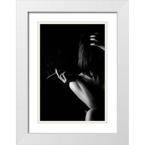Untitled White Modern Wood Framed Art Print with Double Matting by Stimac, Filip