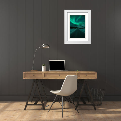 La Dama De La Carretera White Modern Wood Framed Art Print with Double Matting by Gonzalez, Carlos