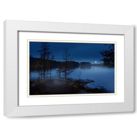 Night Mist White Modern Wood Framed Art Print with Double Matting by Georgieva V, Nikki