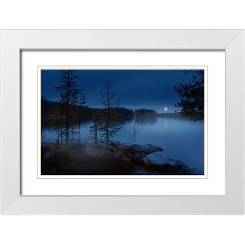 Night Mist White Modern Wood Framed Art Print with Double Matting by Georgieva V, Nikki