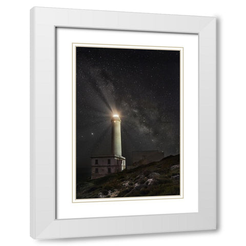S.T. 007 White Modern Wood Framed Art Print with Double Matting by Gray, Dorian