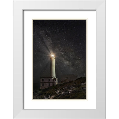 S.T. 007 White Modern Wood Framed Art Print with Double Matting by Gray, Dorian