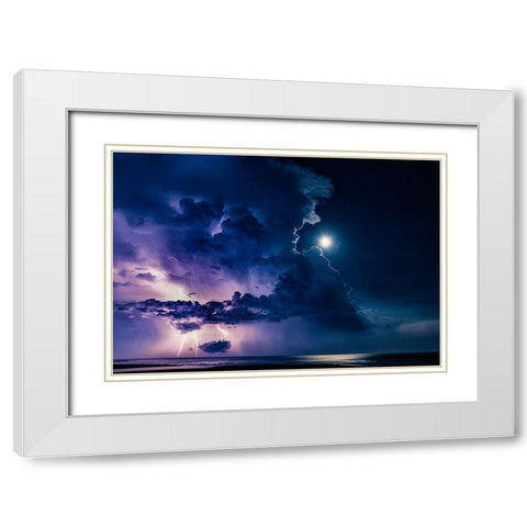 Thundercloud Invasion White Modern Wood Framed Art Print with Double Matting by Yamashita, Takafumi