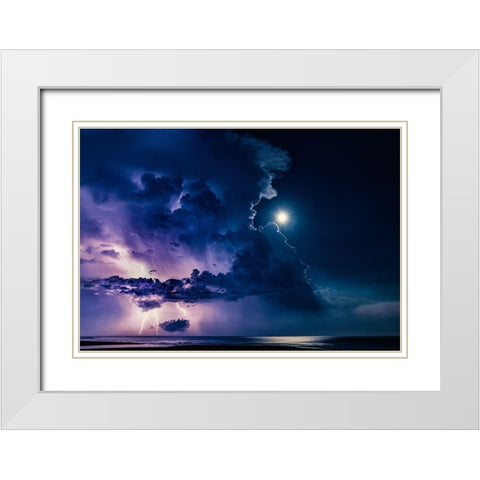 Thundercloud Invasion White Modern Wood Framed Art Print with Double Matting by Yamashita, Takafumi