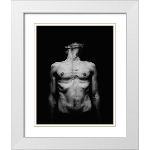 Body Consternation White Modern Wood Framed Art Print with Double Matting by Haghi, Babak