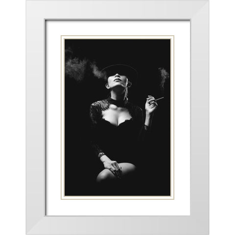 Sexy Lady 2 White Modern Wood Framed Art Print with Double Matting by Kisworo, Sebastian