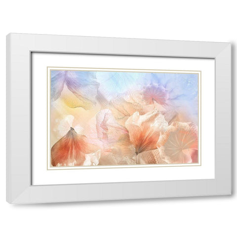 Ethereal Flowers White Modern Wood Framed Art Print with Double Matting by Shumilova, Ludmila