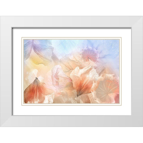 Ethereal Flowers White Modern Wood Framed Art Print with Double Matting by Shumilova, Ludmila
