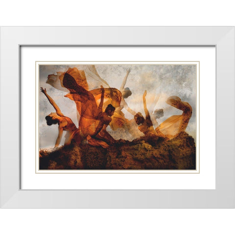 The Nymph Dance White Modern Wood Framed Art Print with Double Matting by Pansky, Rachel