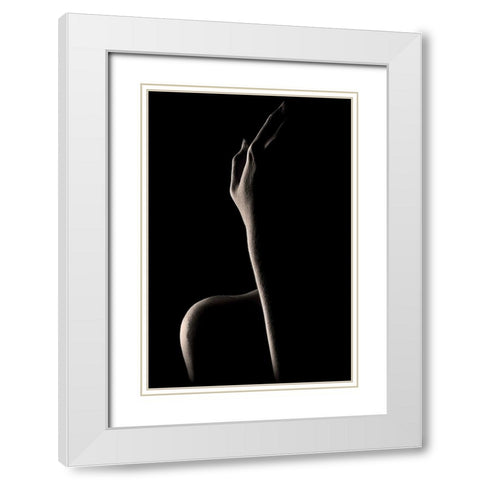 Bodyscape: You CanT See My Face White Modern Wood Framed Art Print with Double Matting by Sungkono, Heru