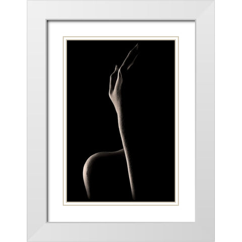 Bodyscape: You CanT See My Face White Modern Wood Framed Art Print with Double Matting by Sungkono, Heru