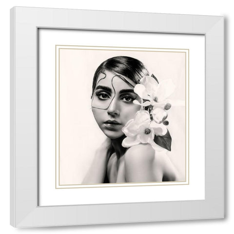 U†Oau…U‡OsuŒU… White Modern Wood Framed Art Print with Double Matting by Abbasi, Samia