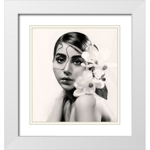 U†Oau…U‡OsuŒU… White Modern Wood Framed Art Print with Double Matting by Abbasi, Samia