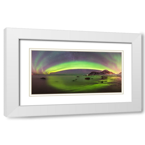 Green Tide White Modern Wood Framed Art Print with Double Matting by Smid Master, Jan