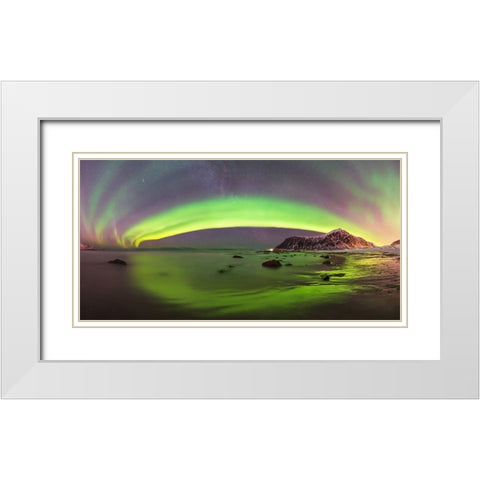 Green Tide White Modern Wood Framed Art Print with Double Matting by Smid Master, Jan