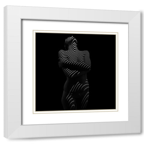 Untitled White Modern Wood Framed Art Print with Double Matting by Cloud, Mountain