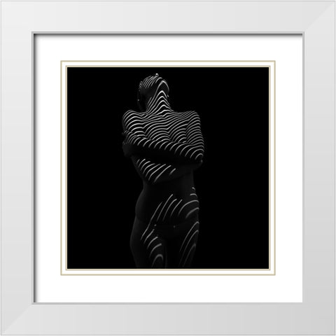 Untitled White Modern Wood Framed Art Print with Double Matting by Cloud, Mountain