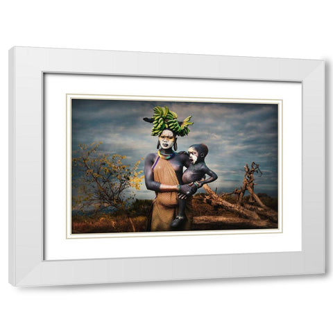 Banana Child White Modern Wood Framed Art Print with Double Matting by Yosifov, Svetlin