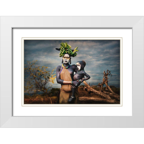 Banana Child White Modern Wood Framed Art Print with Double Matting by Yosifov, Svetlin