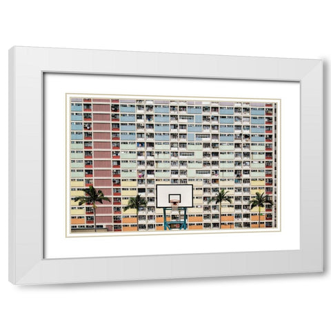 The Hoop White Modern Wood Framed Art Print with Double Matting by Abdualhameid, Fahad