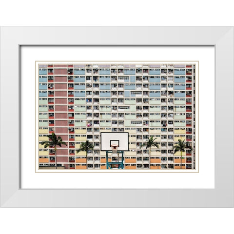 The Hoop White Modern Wood Framed Art Print with Double Matting by Abdualhameid, Fahad