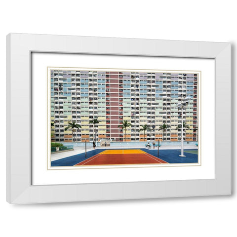 Choi Hung Estate White Modern Wood Framed Art Print with Double Matting by Abdualhameid, Fahad