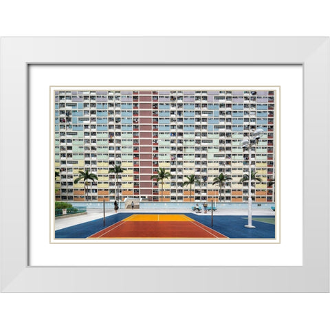 Choi Hung Estate White Modern Wood Framed Art Print with Double Matting by Abdualhameid, Fahad