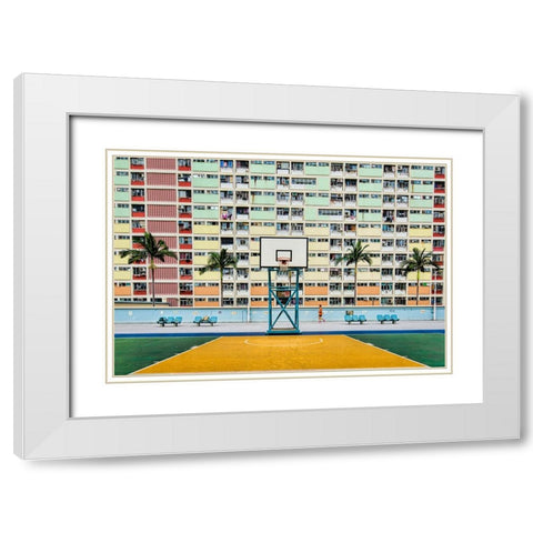 The Runner White Modern Wood Framed Art Print with Double Matting by Abdualhameid, Fahad