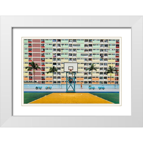 The Runner White Modern Wood Framed Art Print with Double Matting by Abdualhameid, Fahad