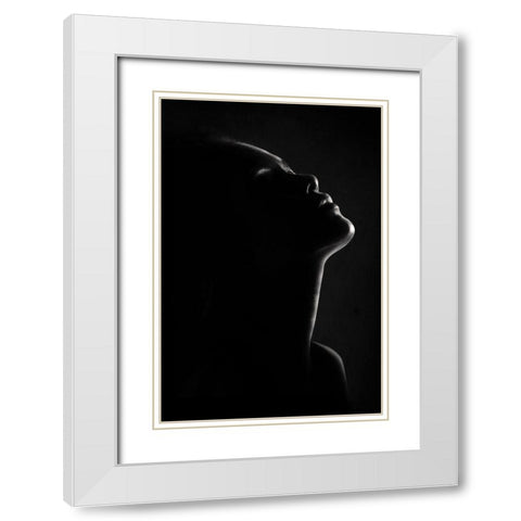 Chin Up White Modern Wood Framed Art Print with Double Matting by Sungkono, Heru
