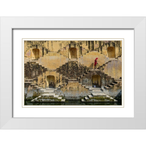 Panna Meena Ka Kund White Modern Wood Framed Art Print with Double Matting by Masrie, Muslianshah