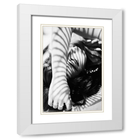Hase White Modern Wood Framed Art Print with Double Matting by Washimi, Masatoshi