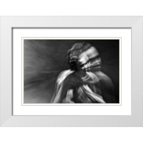Untitled White Modern Wood Framed Art Print with Double Matting by Bousca, Bogdan
