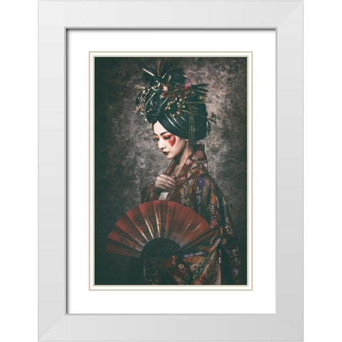 Le Japonisme White Modern Wood Framed Art Print with Double Matting by Kiyota, Daisuke