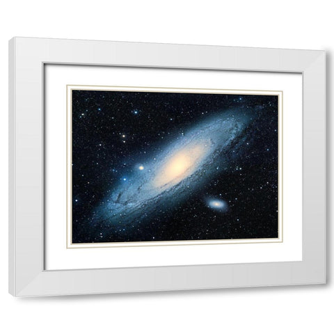 Andromeda Galaxy White Modern Wood Framed Art Print with Double Matting by Chen, Bo