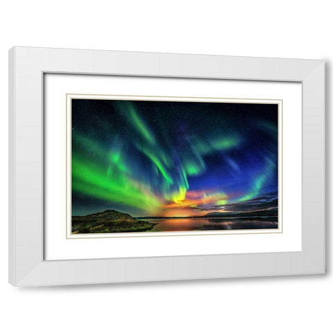 Natures Pyrotechnics White Modern Wood Framed Art Print with Double Matting by C. Sink, Jeffrey