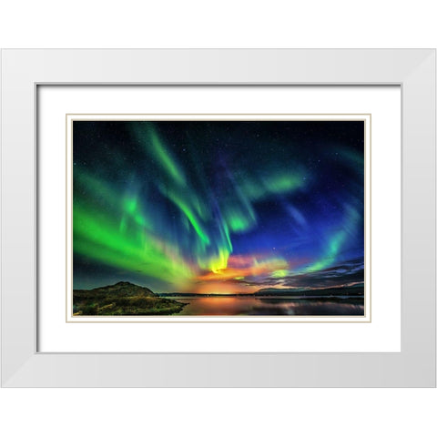 Natures Pyrotechnics White Modern Wood Framed Art Print with Double Matting by C. Sink, Jeffrey